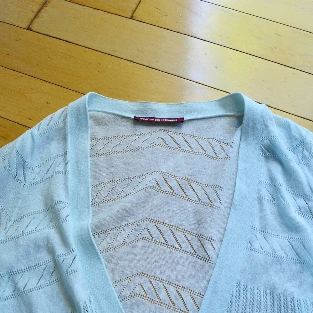 Comptoir Des Cotonniers Crochet Cutout Cardigan Size XS - Picture 2 of 11